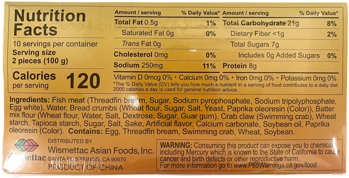 SHIRAKIKU FROZEN BREADED IMITATION CRAB WITH CRAB CLAW (35.2oz)