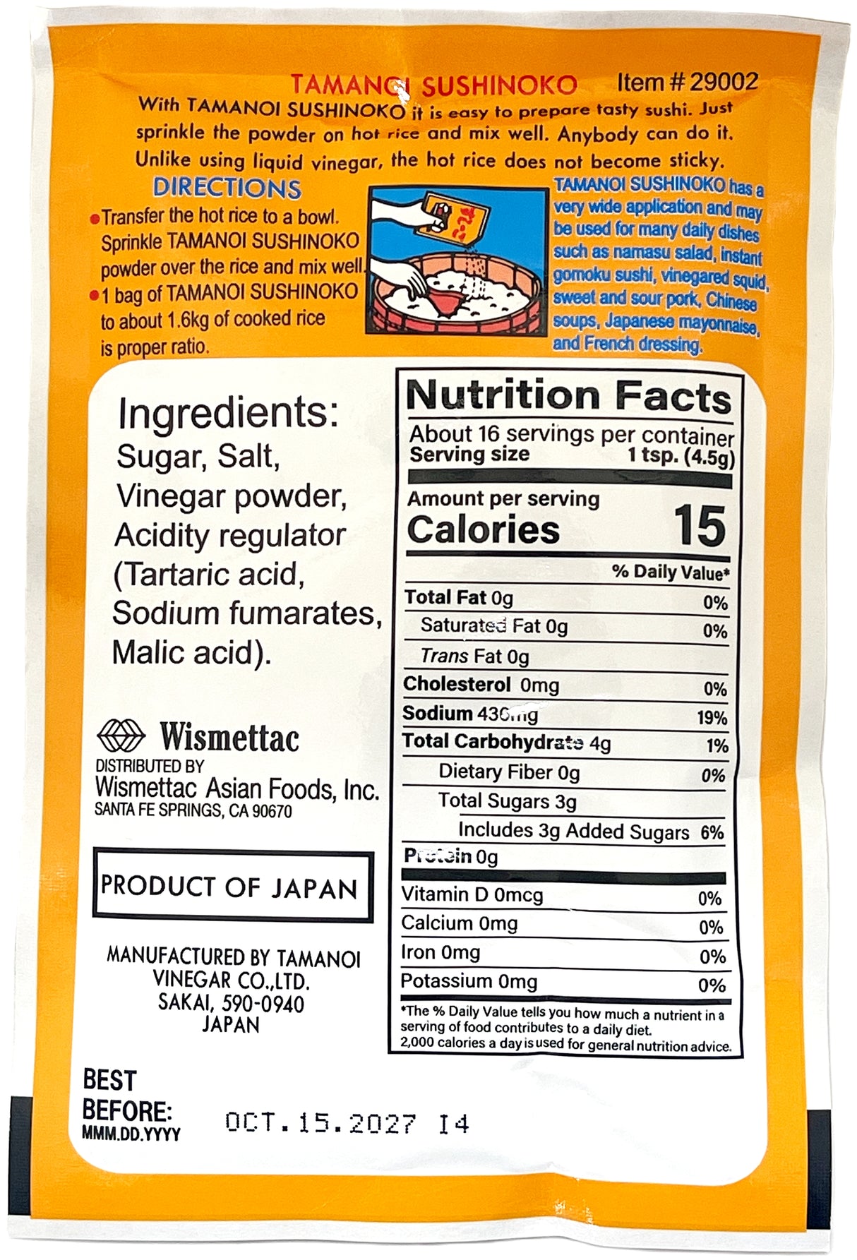 TAMANOI SUSHI RICE SEASONING MIX (2.64oz)