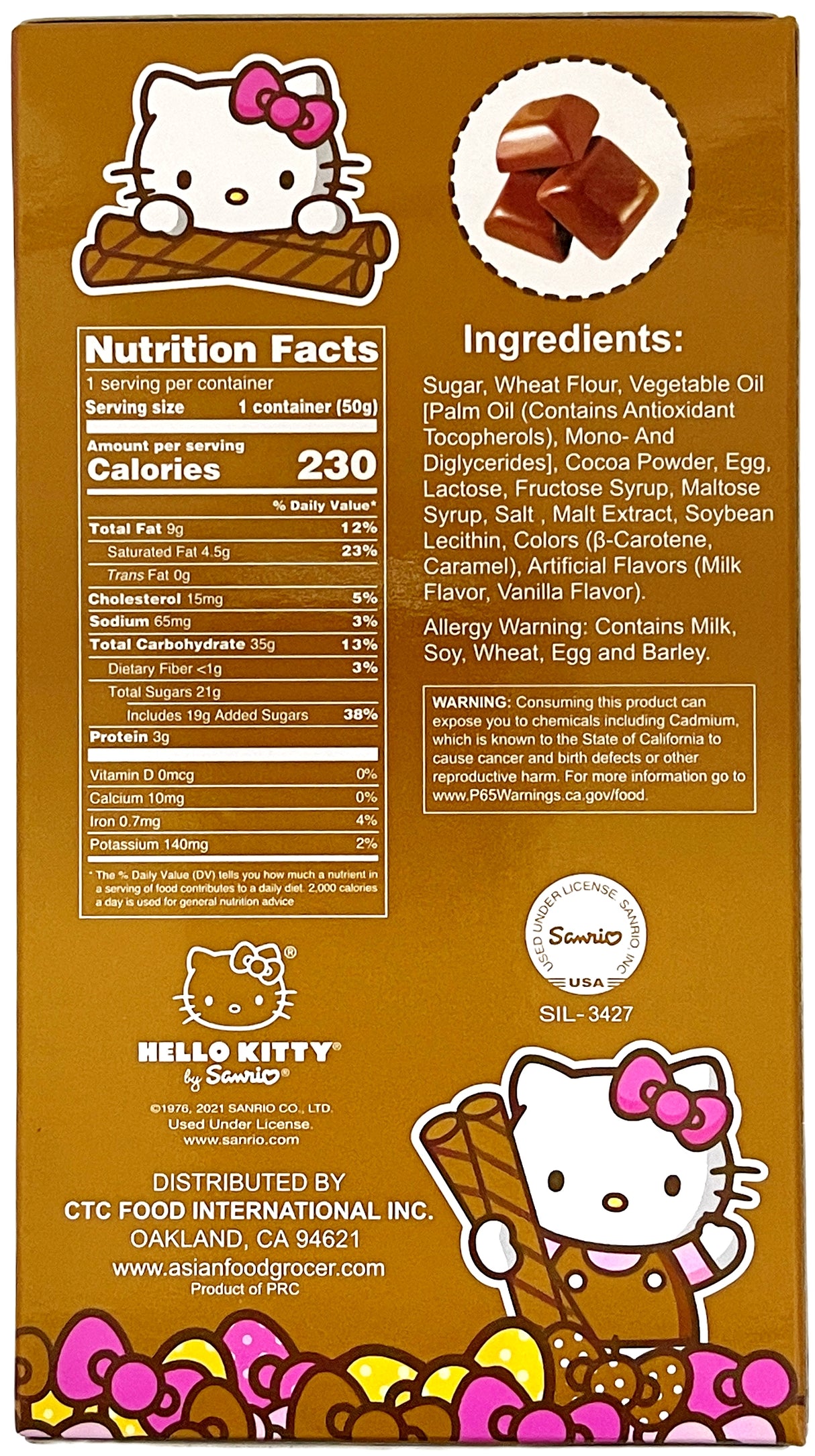 HELLO KITTY WAFER COOKIES - CHOCOLATE (1.76oz)