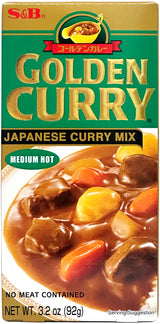 S&B GOLDEN CURRY MIX - MEDIUM HOT (3.2oz)