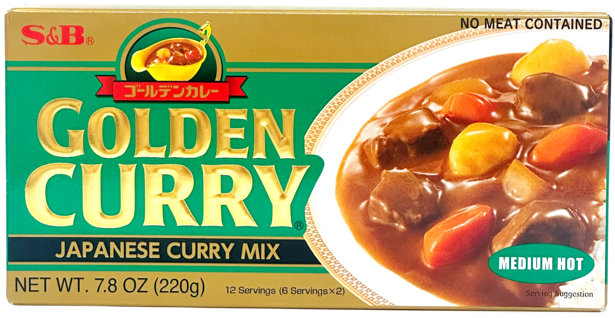 S&B GOLDEN CURRY MIX - MEDIUM HOT (7.8oz)