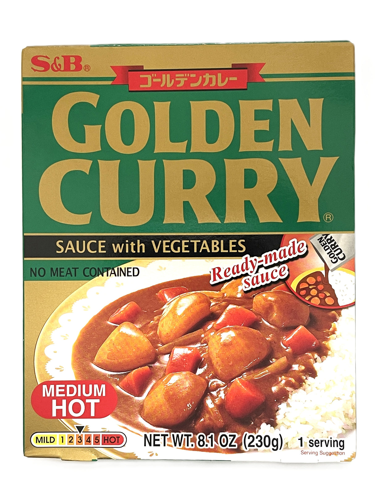 S&B GOLDEN CURRY SAUCE WITH VEGETABLES - MEDIUM HOT (8.1oz)