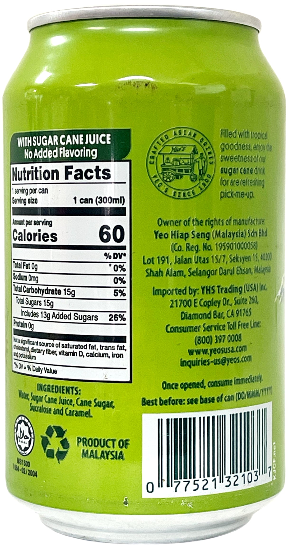YEO'S SUGARCANE DRINK (10.1oz)
