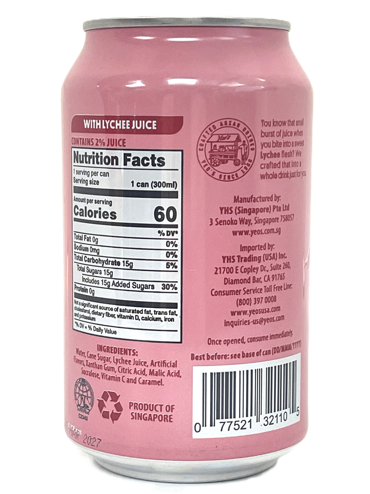 YEO'S LYCHEE DRINK (10.1oz)