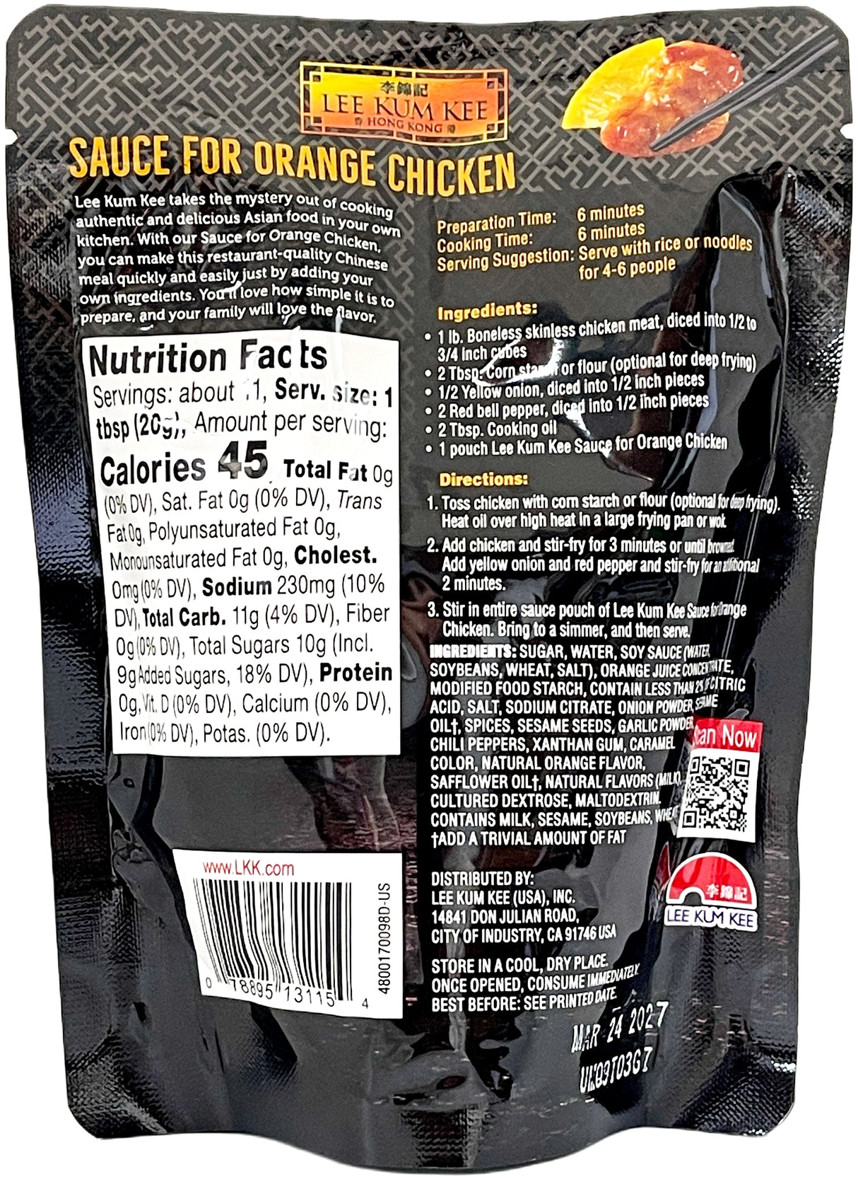 LEE KUM KEE ORANGE CHICKEN SAUCE (8oz)