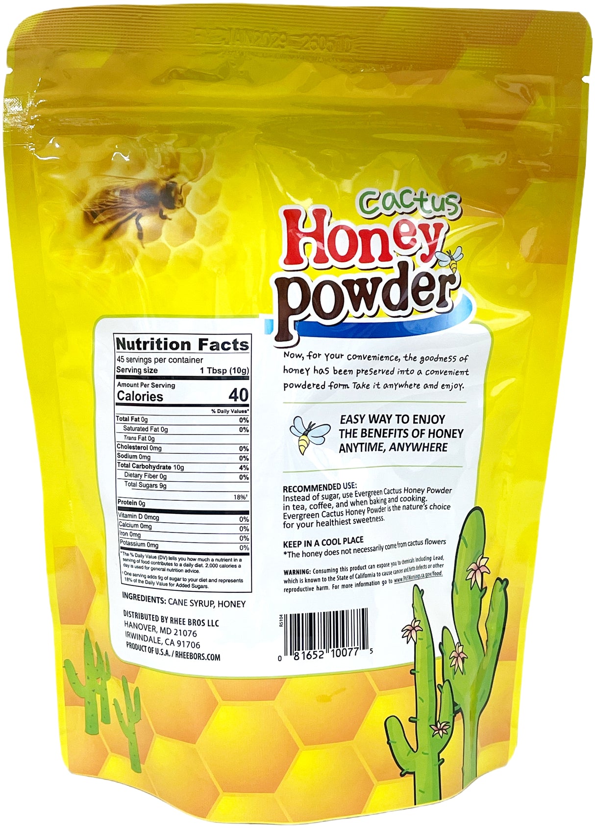 EVERGREEN CACTUS HONEY POWDER (16oz)