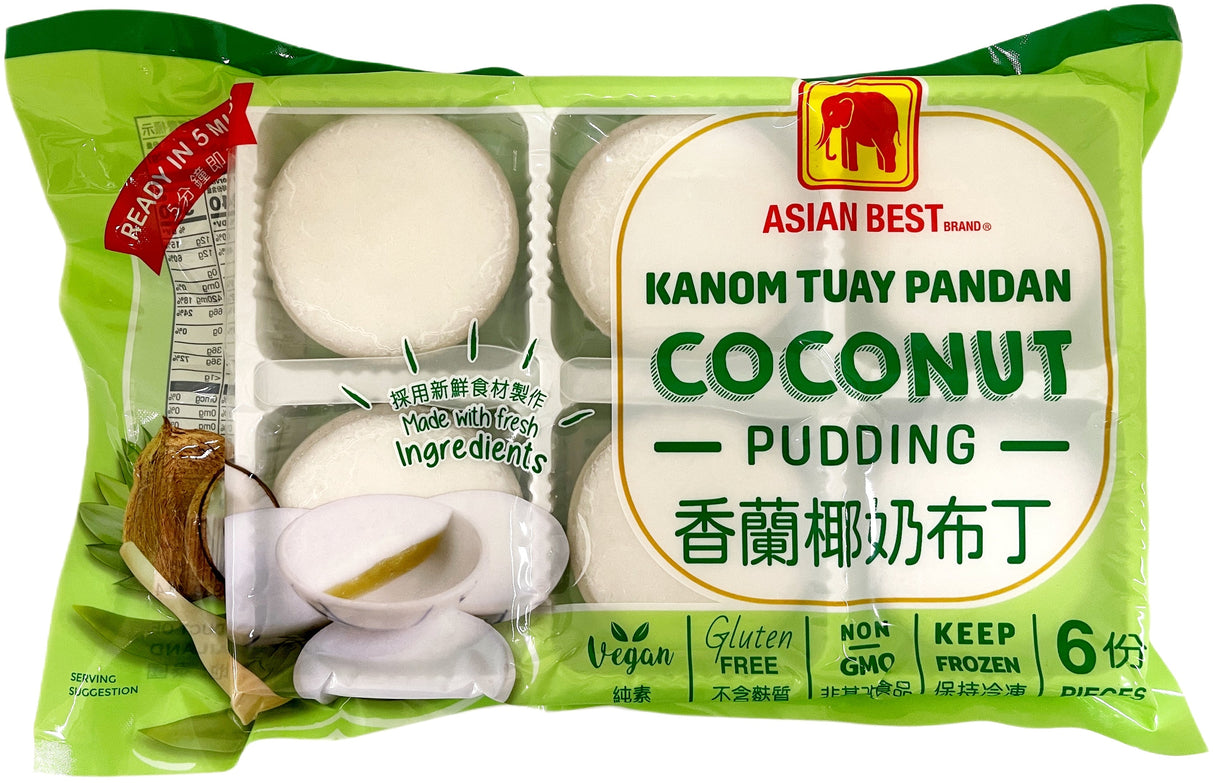 ASIAN BEST FROZEN COCONUT PANDAN PUDDING 6PC