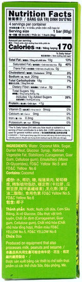 TROPICAL ICE DAIRY-FREE ICE BAR 4PK - DURIAN