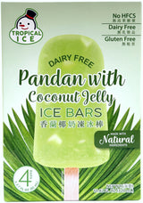 TROPICAL ICE DAIRY-FREE ICE BAR 4PK - PANDAN WITH COCONUT JELLY