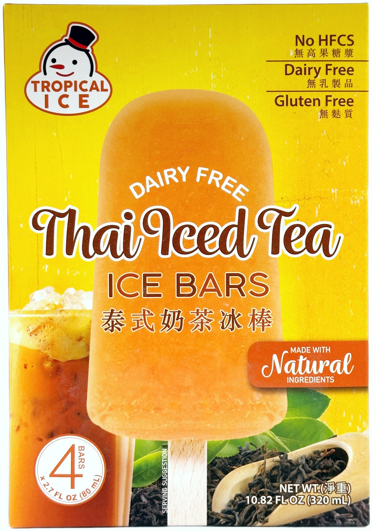 TROPICAL ICE DAIRY-FREE ICE BAR 4PK - THAI ICED TEA
