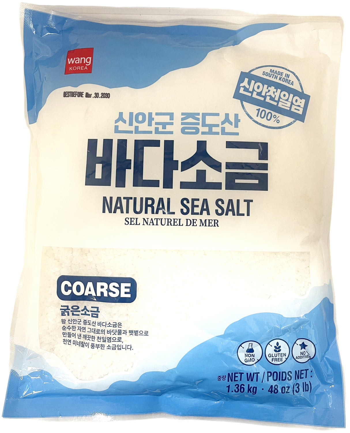 WANG NATURAL SEA SALT - COARSE (48oz)