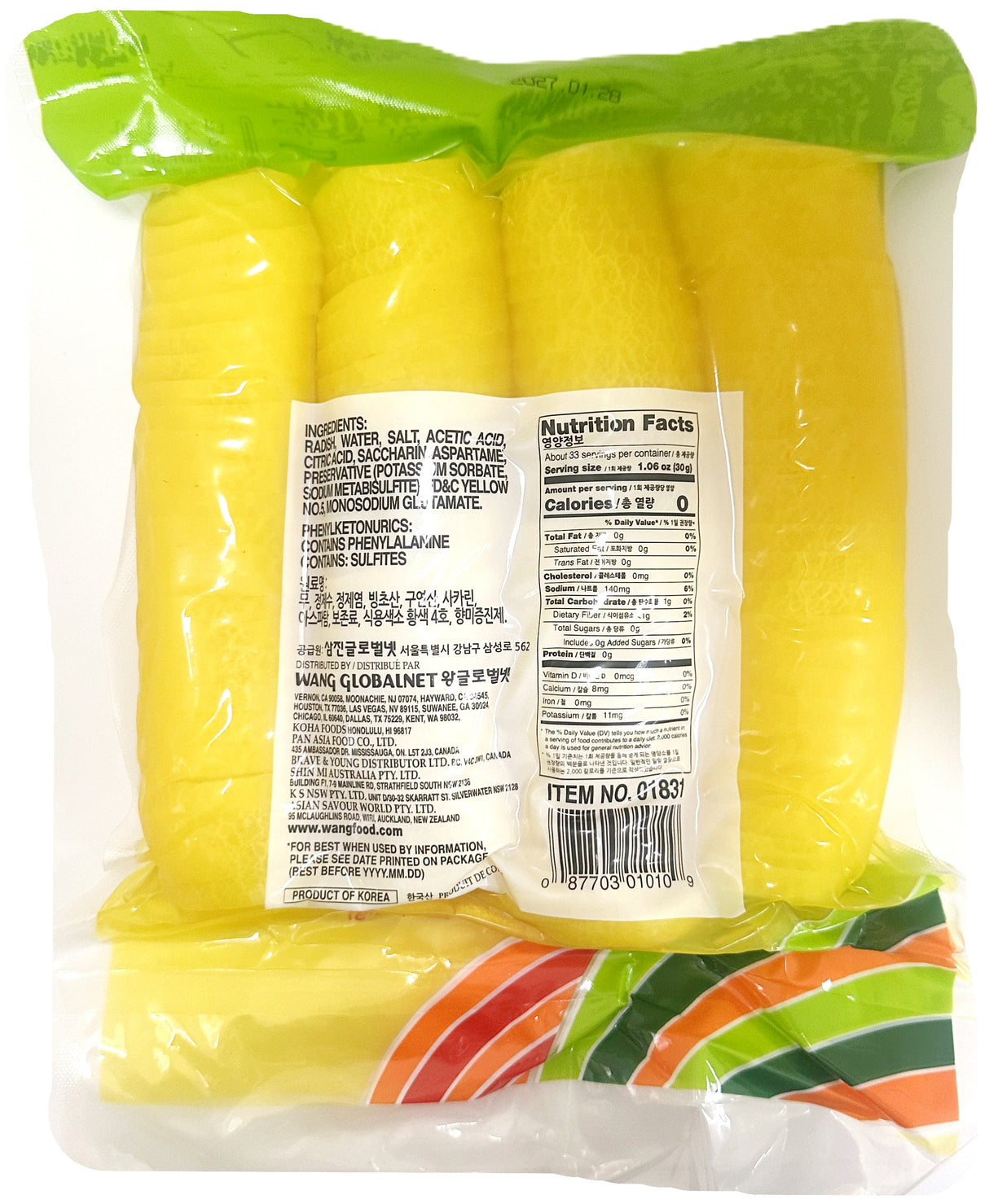 WANG PICKLED RADISH - SLICED (2.2lb)