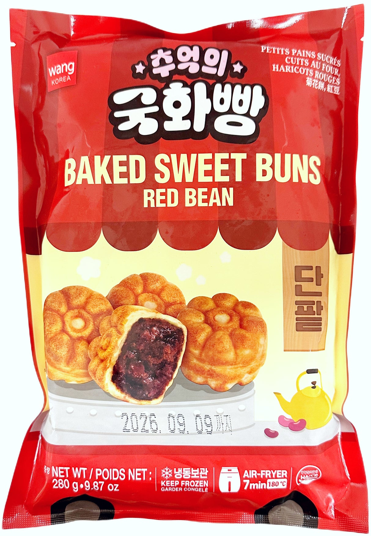 WANG FROZEN BAKED SWEET BUNS - RED BEAN (9.87oz)