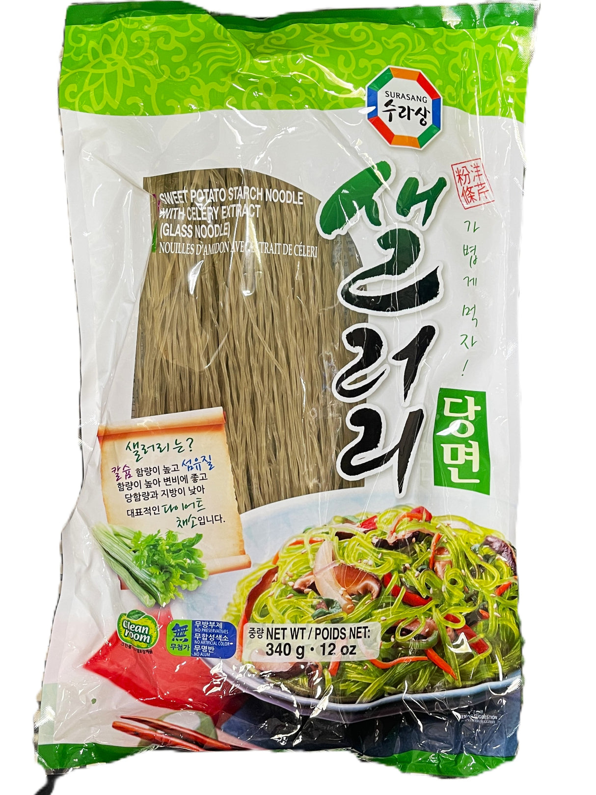 SURASANG SWEET POTATO STARCH NOODLE WITH CELERY EXTRACT (12oz)