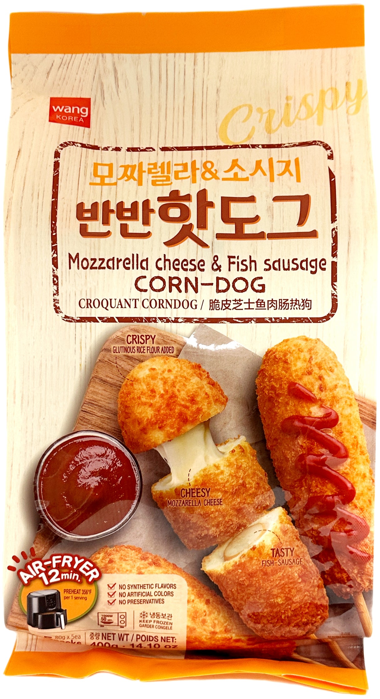 WANG FISH SAUSAGE CORN DOG 4PK - MOZZARELLA