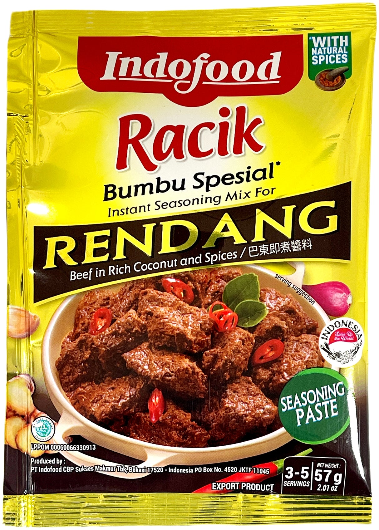 INDOFOOD SEASONING MIX - RENDANG (1.6oz)