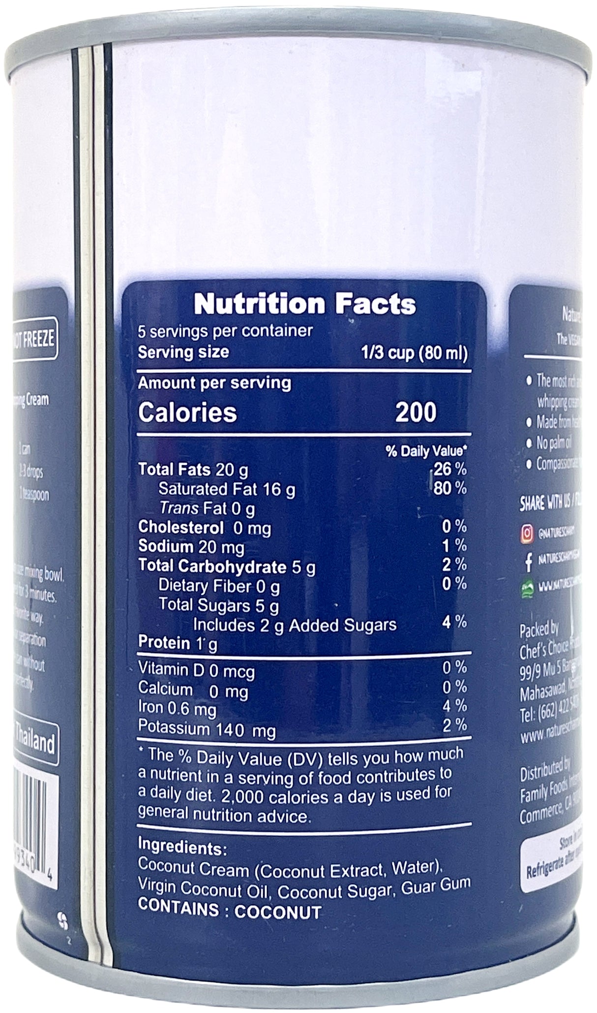 NATURE'S CHARM COCONUT WHIPPING CREAM (13.5oz)