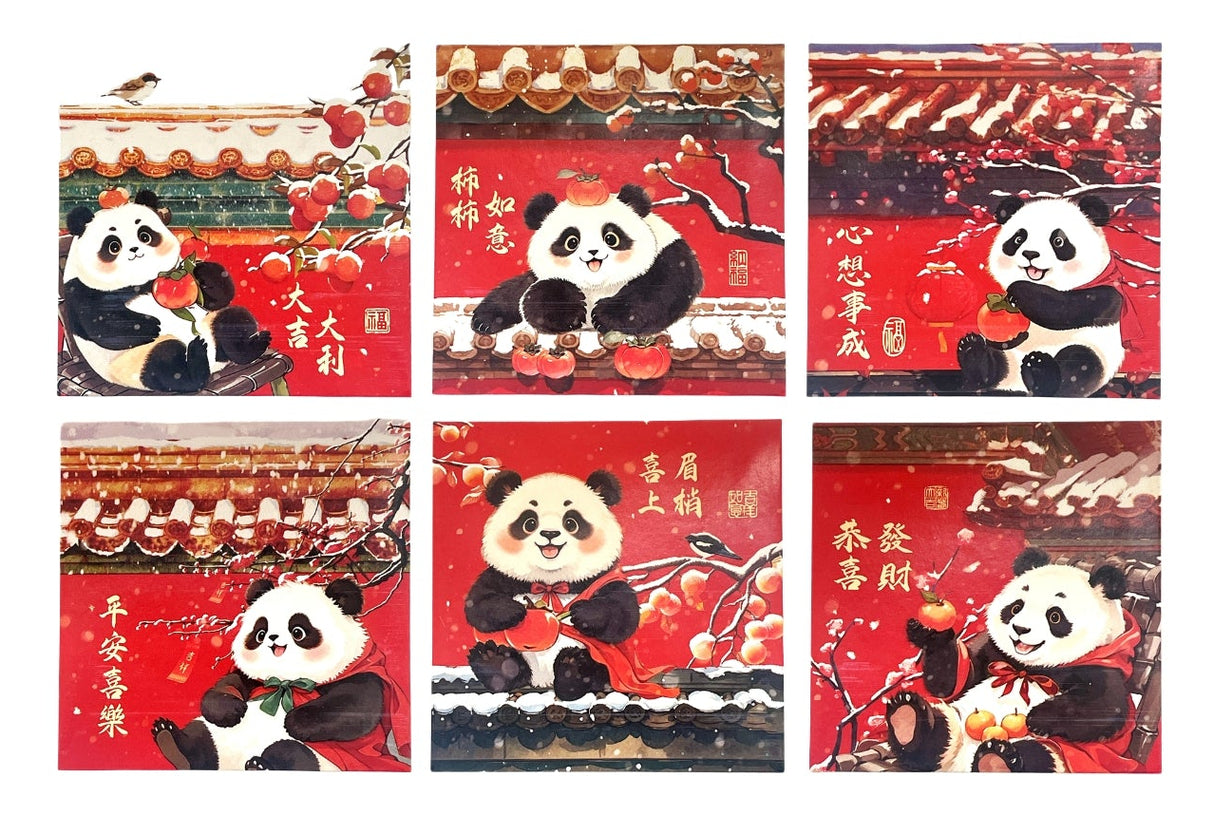 ALL PUROPSE RED ENVELOPE 6PK 3.5x3.5" - PANDA DESIGN