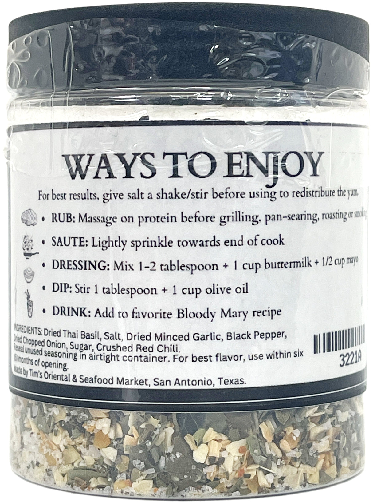 Tim's Culinary Salts - Spunky Thai Basil (6oz)