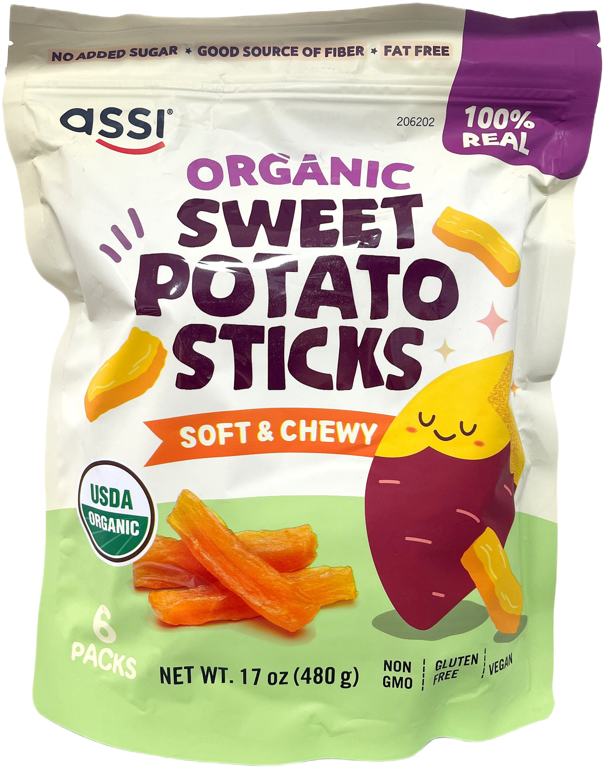 ASSI ORGANIC SWEET POTATO STICKS (17oz)