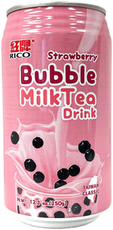 RICO BUBBLE MILK TEA DRINK - STRAWBERRY (12.3oz)