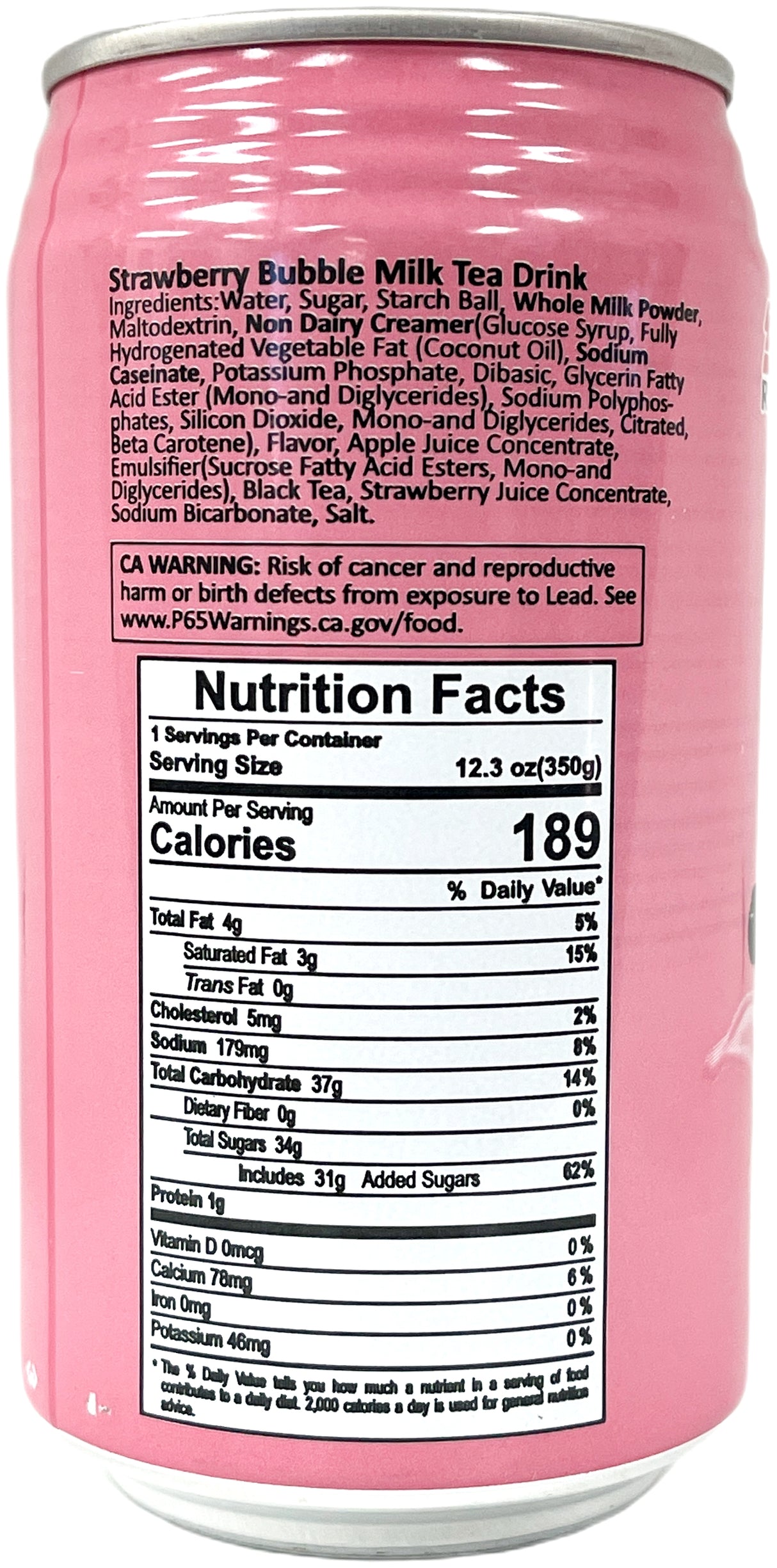 RICO BUBBLE MILK TEA DRINK - STRAWBERRY (12.3oz)