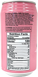 RICO BUBBLE MILK TEA DRINK - STRAWBERRY (12.3oz)