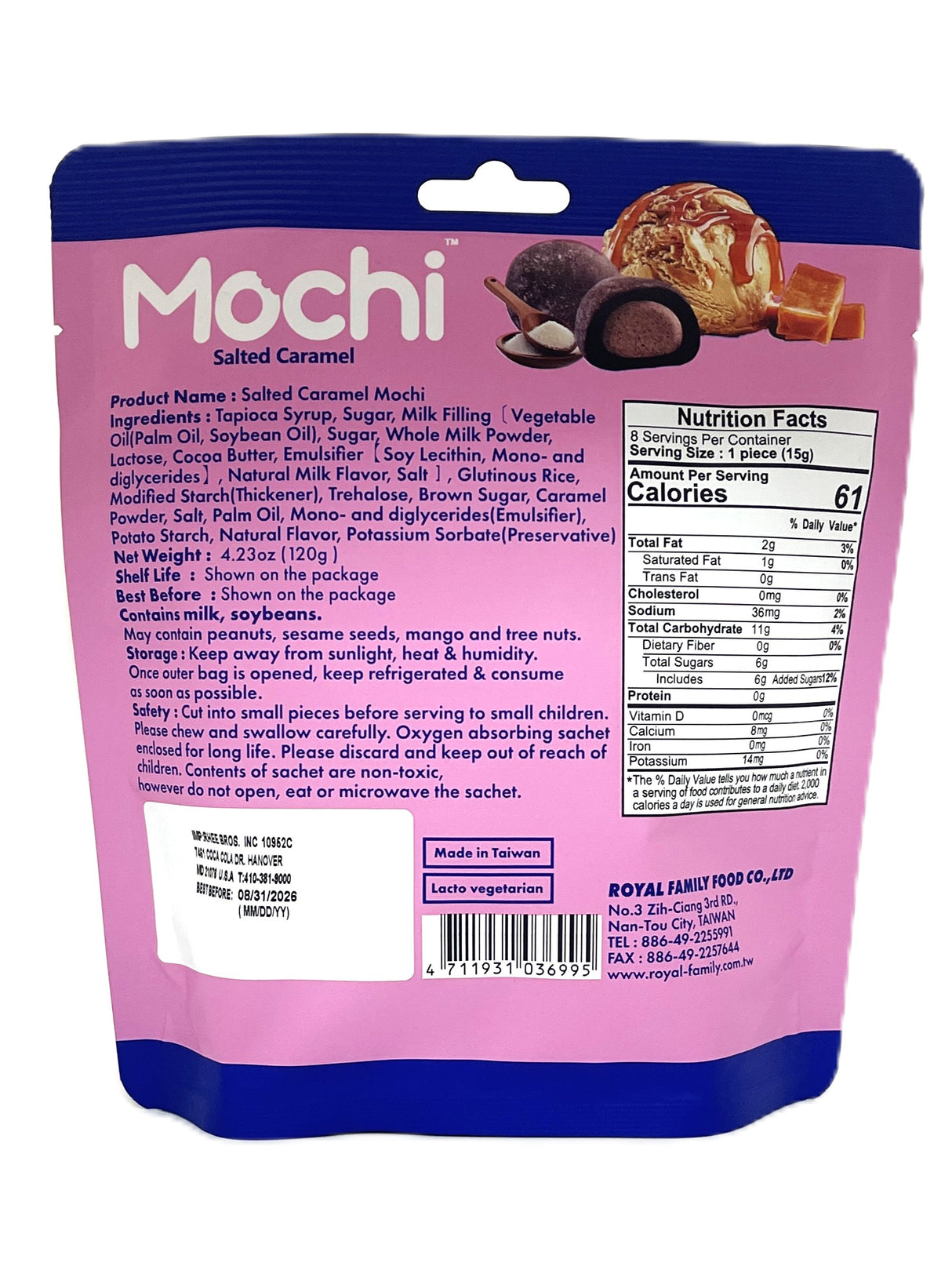 ROYAL FAMILY MOCHI 8PK - SALTED CARAMEL