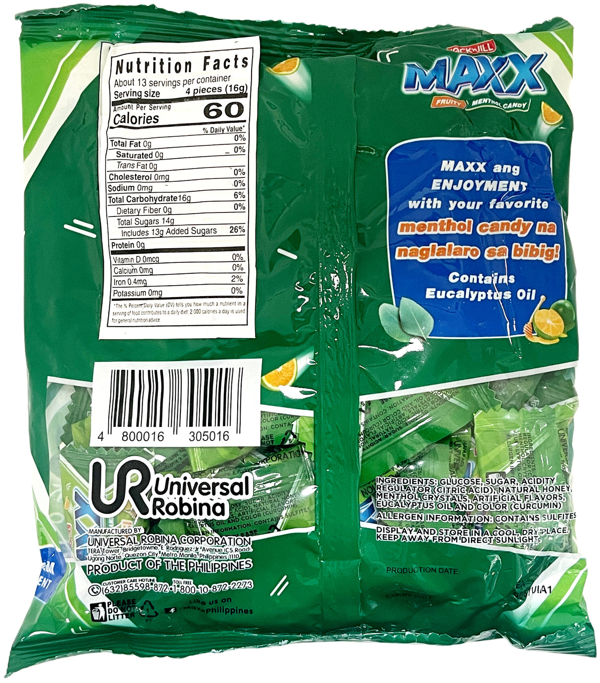 MAXX FRUITY MENTHOL CANDY - HONEYMANSI (7.05oz)