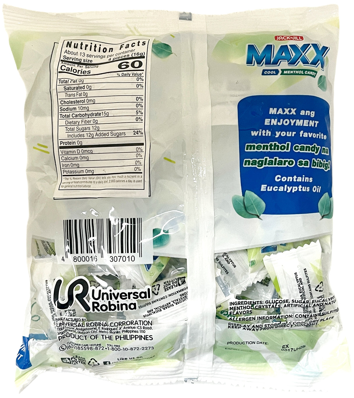 JACK N' JILL MAXX MENTHOL CANDY - EUCALYPTUS (7.05oz)
