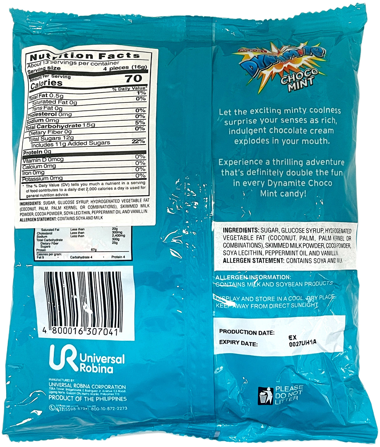 JACK 'N JILL DYNAMITE CHOCO MINT CANDY (7.05oz)