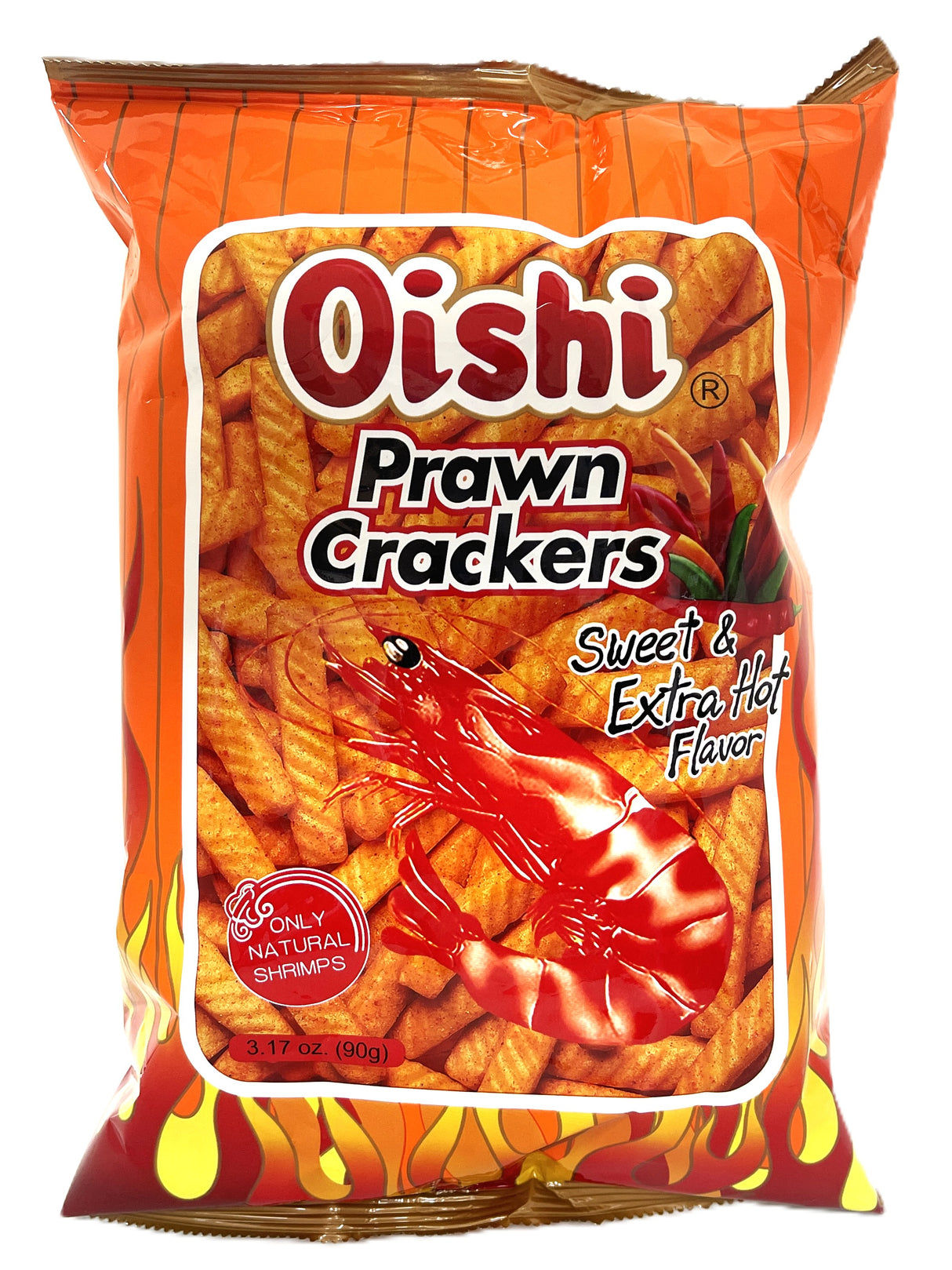 OISHI PRAWN CRACKERS - SWEET & EXTRA HOT (3.17oz)