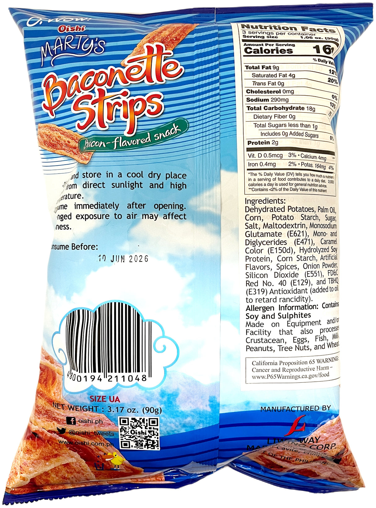MARTY'S BACONETTE STRIPS (3.17oz)