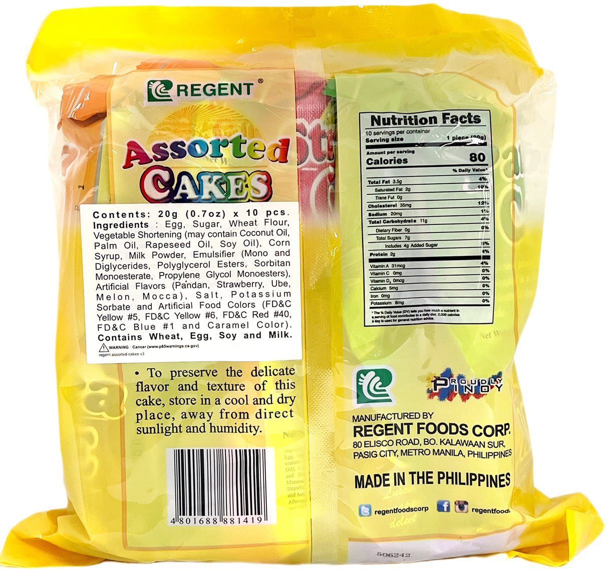 REGENT ASSORTED CAKE 10PK