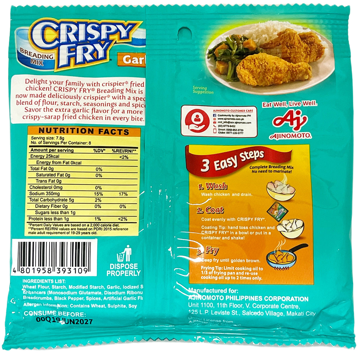 AJINOMOTO CRISPY FRY BREADING MIX - GARLIC (2.19oz)