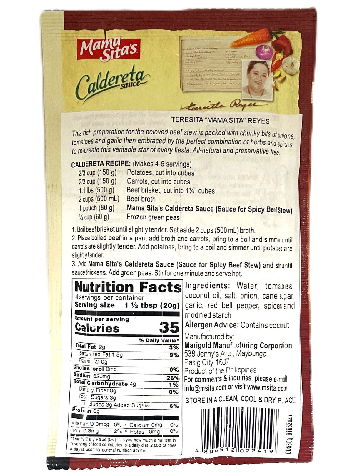 MAMASITA'S CALDERETA SAUCE (2.09oz)