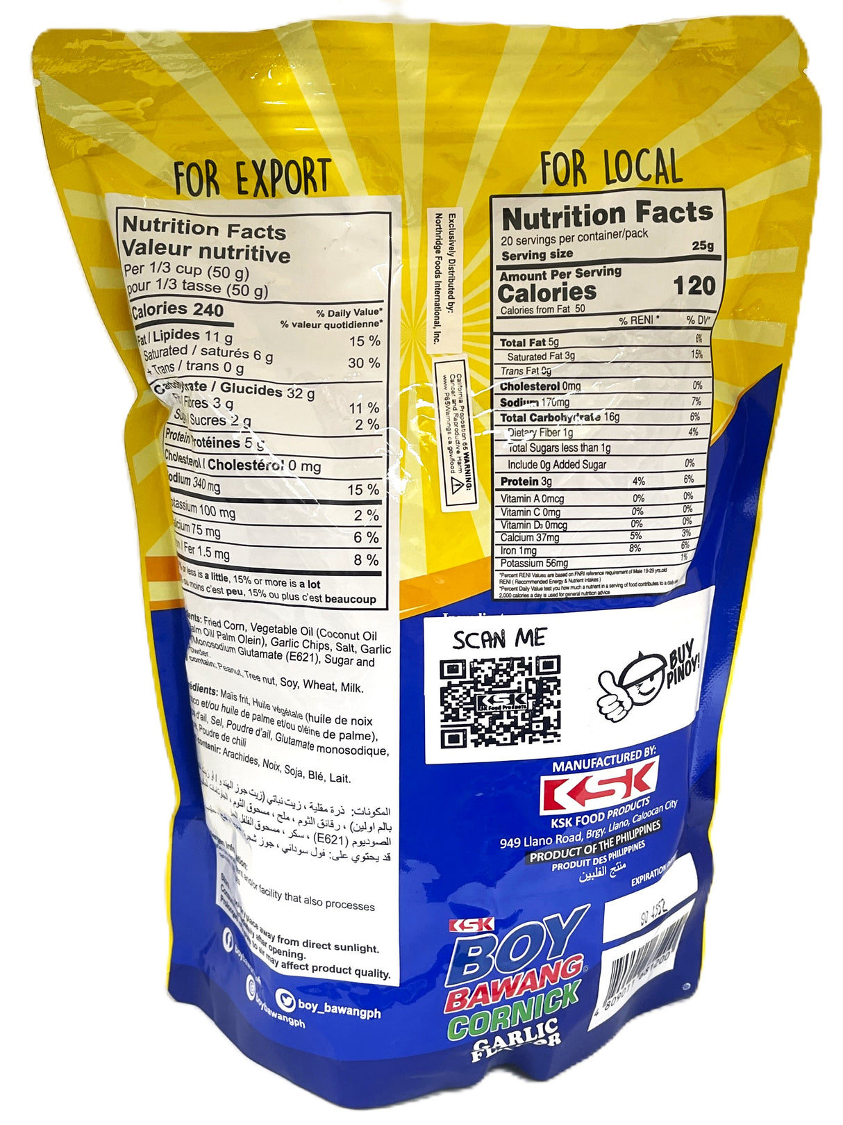 BOY BAWANG CORNICK - GARLIC (17.64oz)