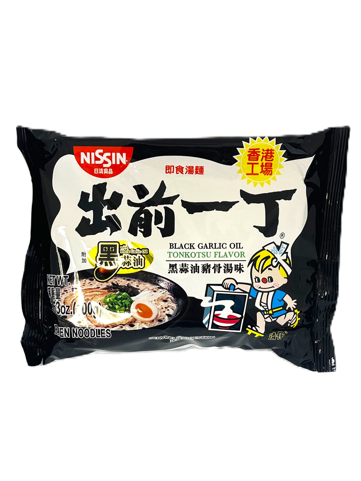 NISSIN INSTANT RAMEN NOODLE - BLACK GARLIC OIL TONKOTSU (3.53oz)