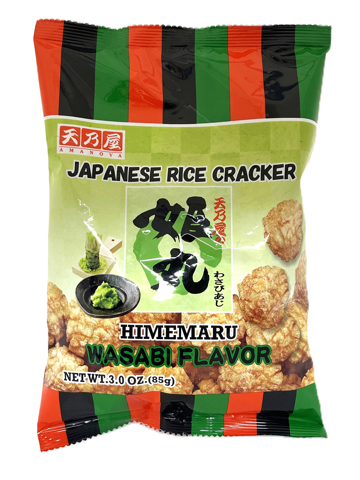 AMANOYA HIMEMARU RICE CRACKER - WASABI (3oz)