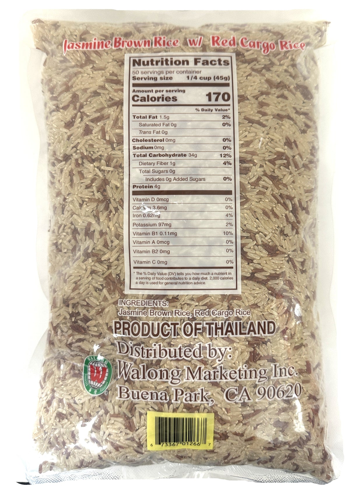 ASIAN TASTE JASMINE BROWN RICE WITH CARGO RICE (5lb)