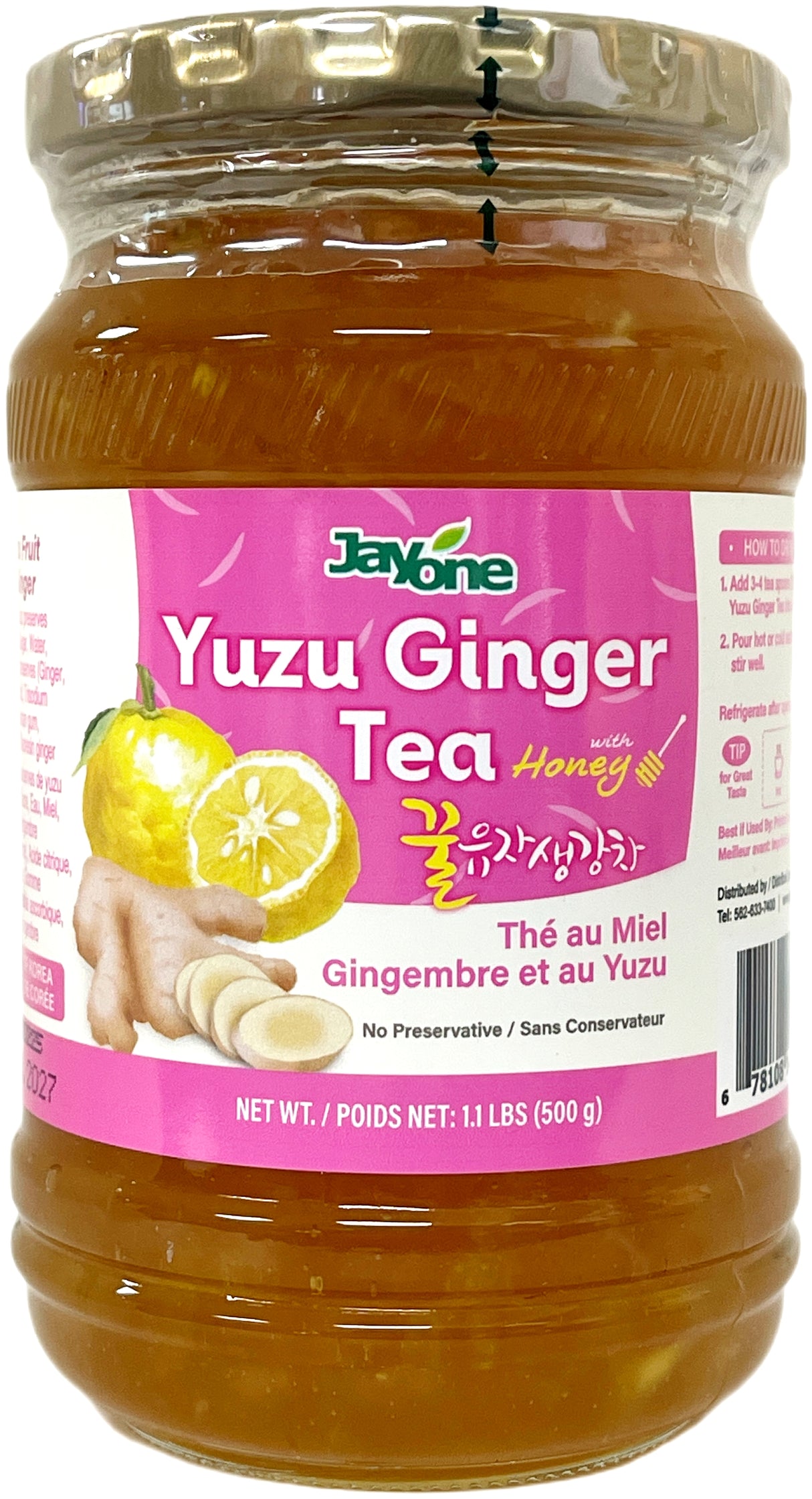 JAYONE TEA WITH HONEY - YUZU GINGER (17.6oz)