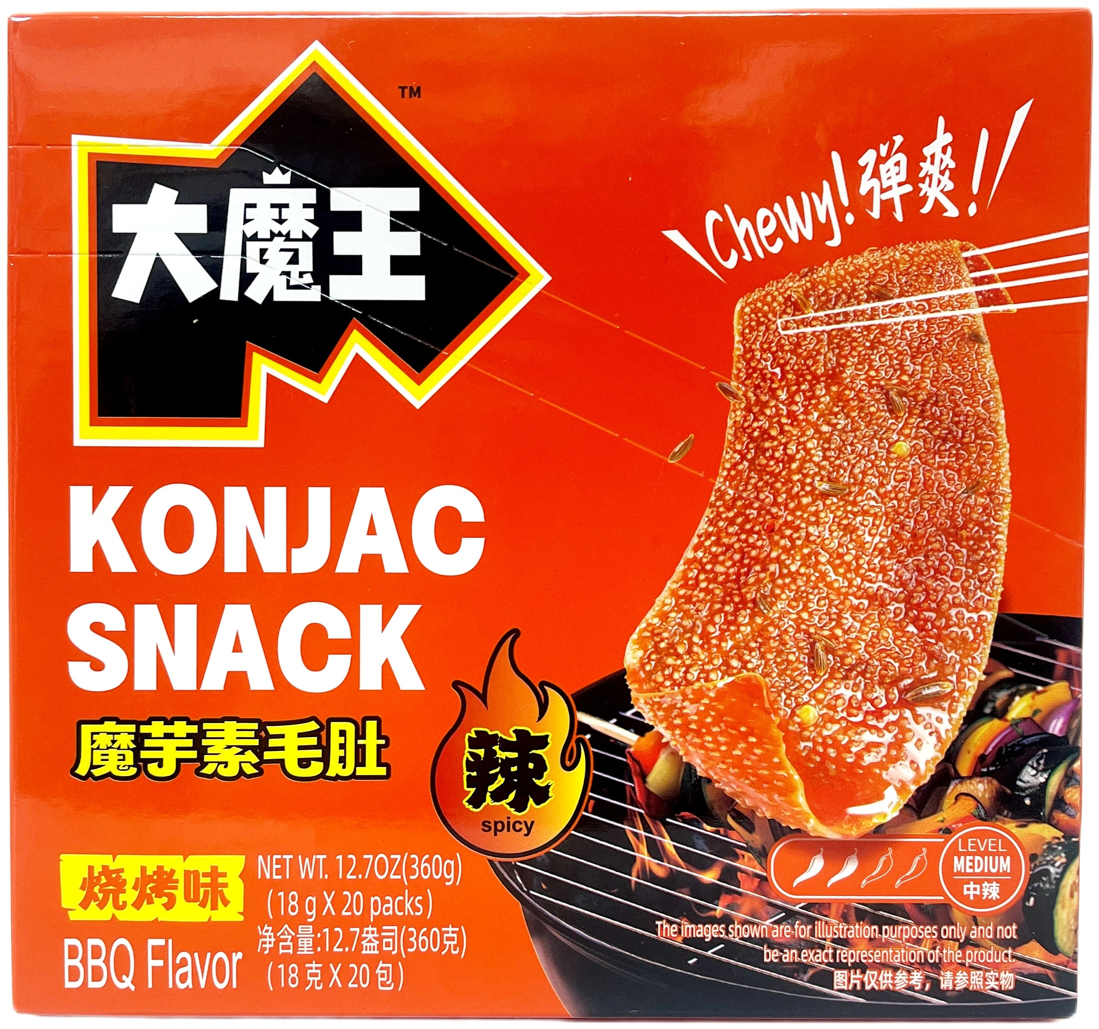 DEMON KING KONJAC SNACK 20PK - SPICY BBQ – Tim's Oriental