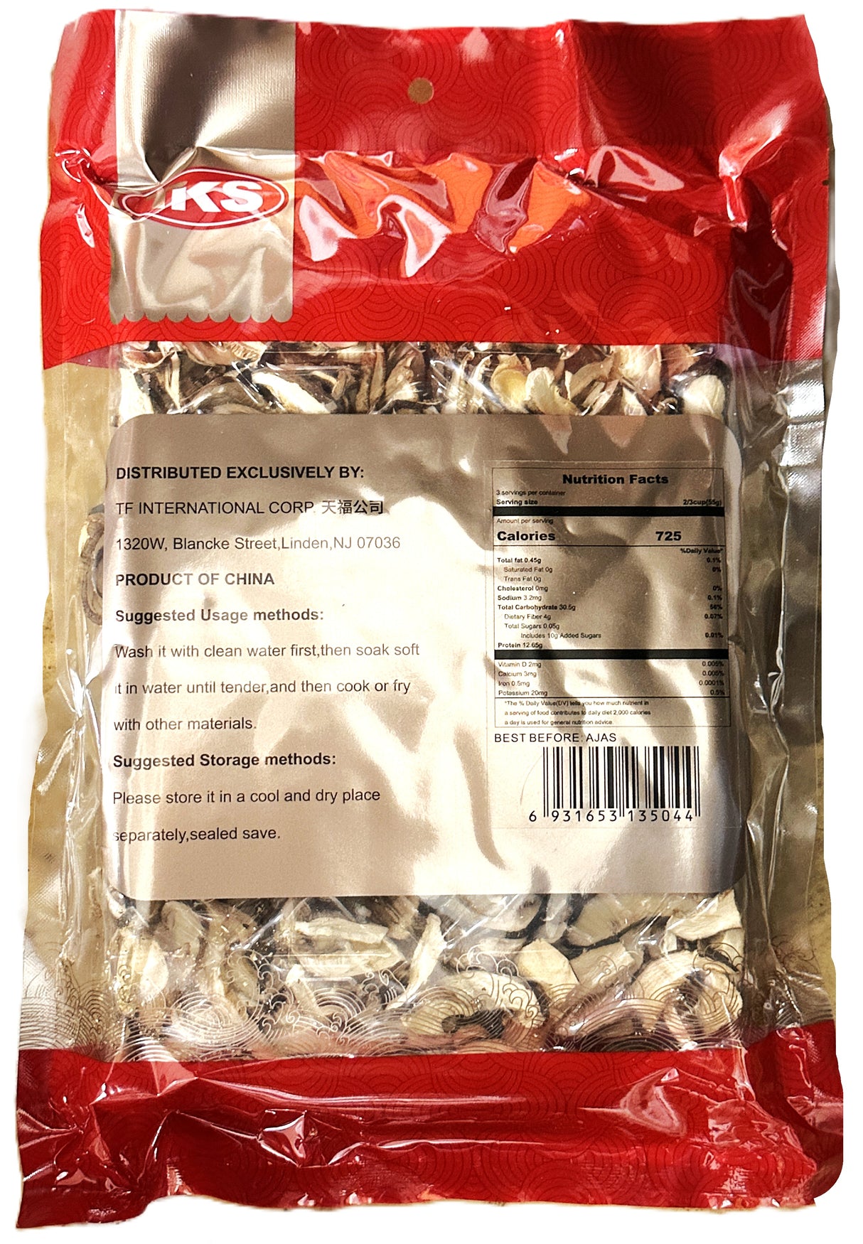 TKS DRIED MUSHROOM SLICES (7oz)