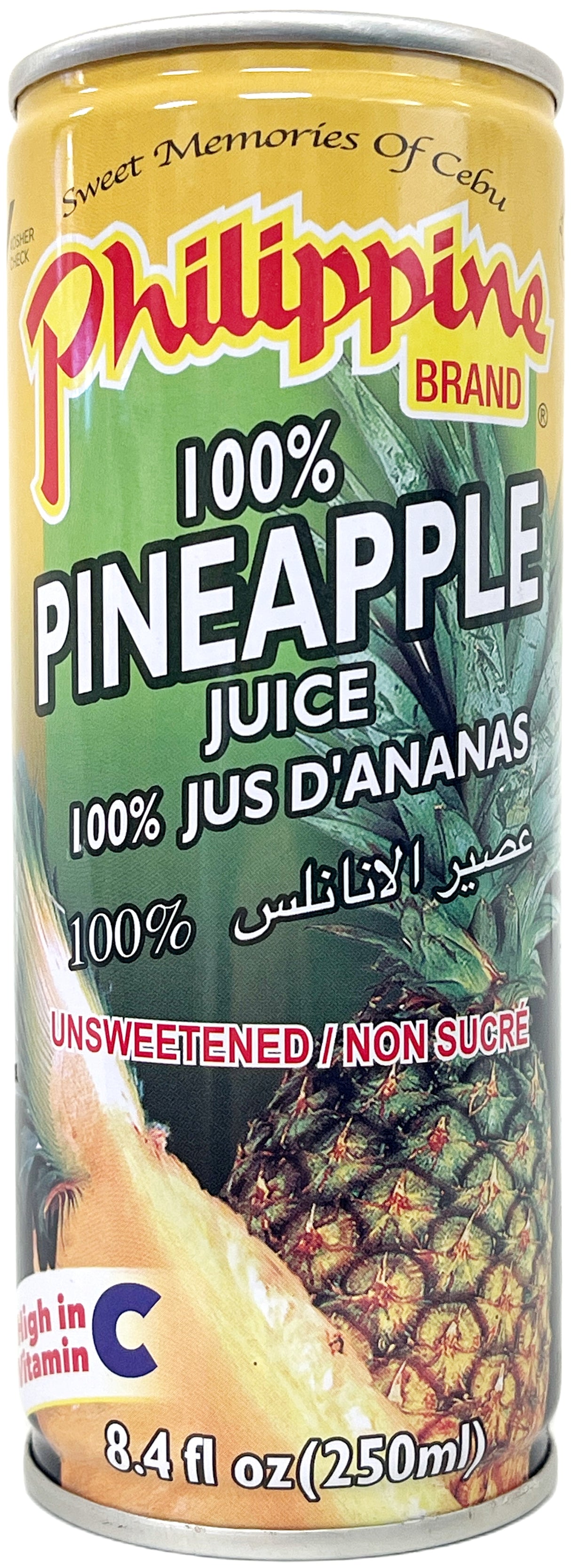 PHILIPPINE UNSWEETED PINEAPPLE JUICE DRINK (8.4oz)