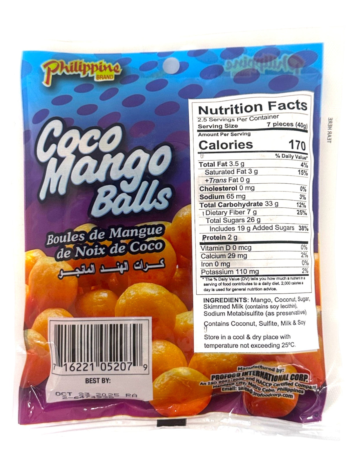 PHILIPPINE COCO MANGO BALLS (3.5oz)