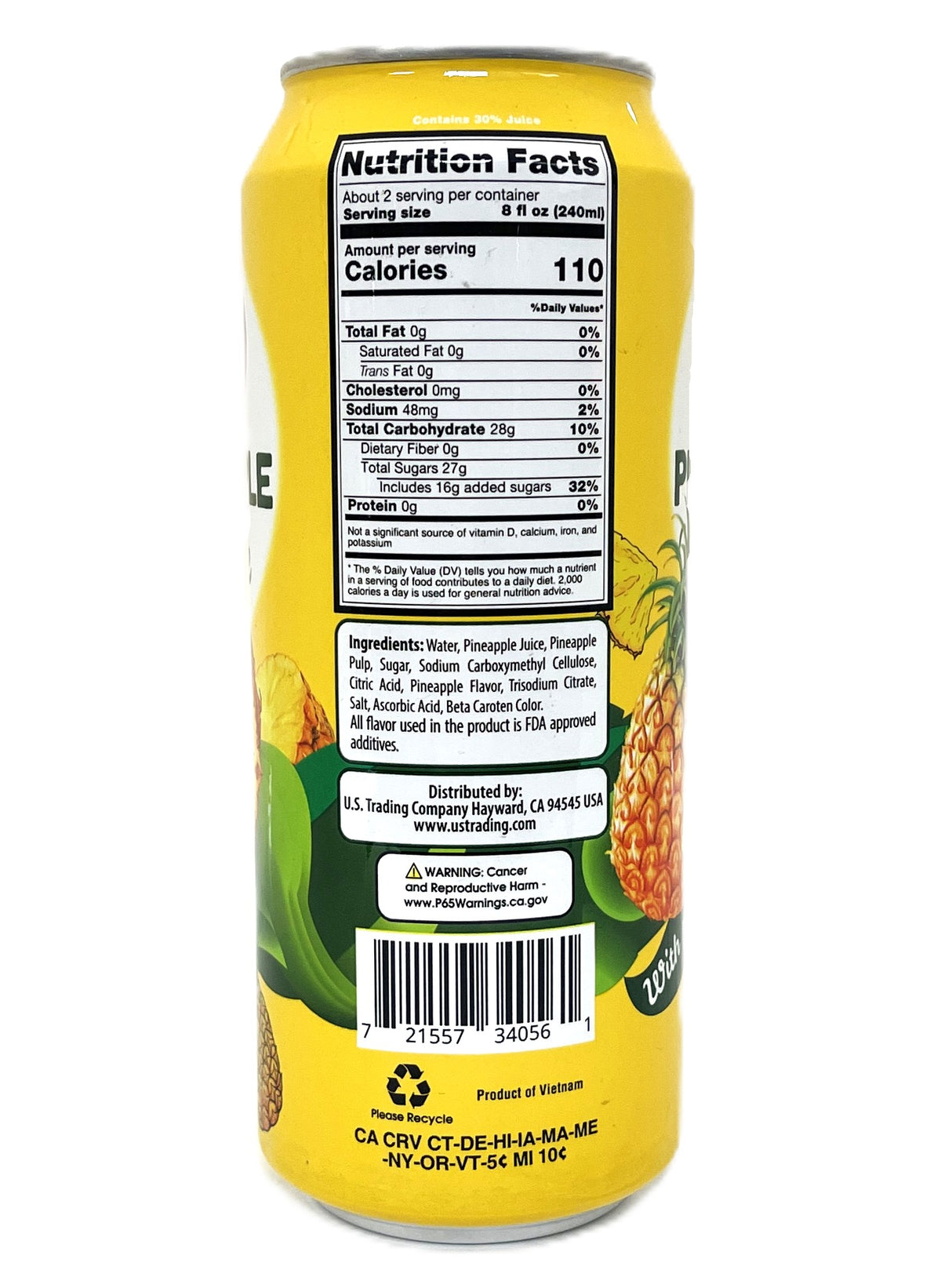 HONEYBEE PINEAPPLE DRINK WITH PULP (16.9oz)