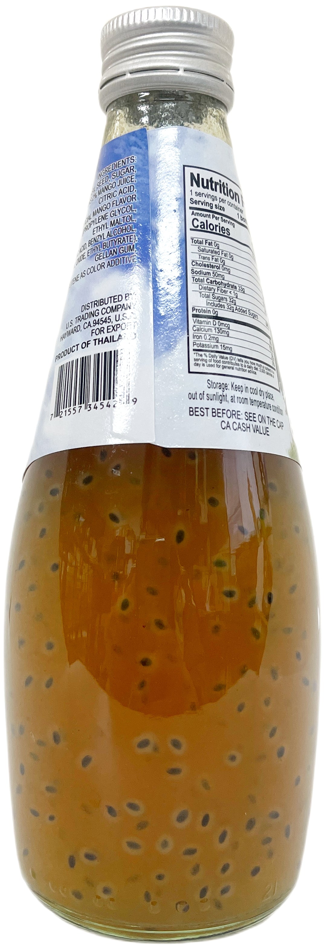 HONEYBEE BASIL SEED DRINK - MANGO (9.8oz)