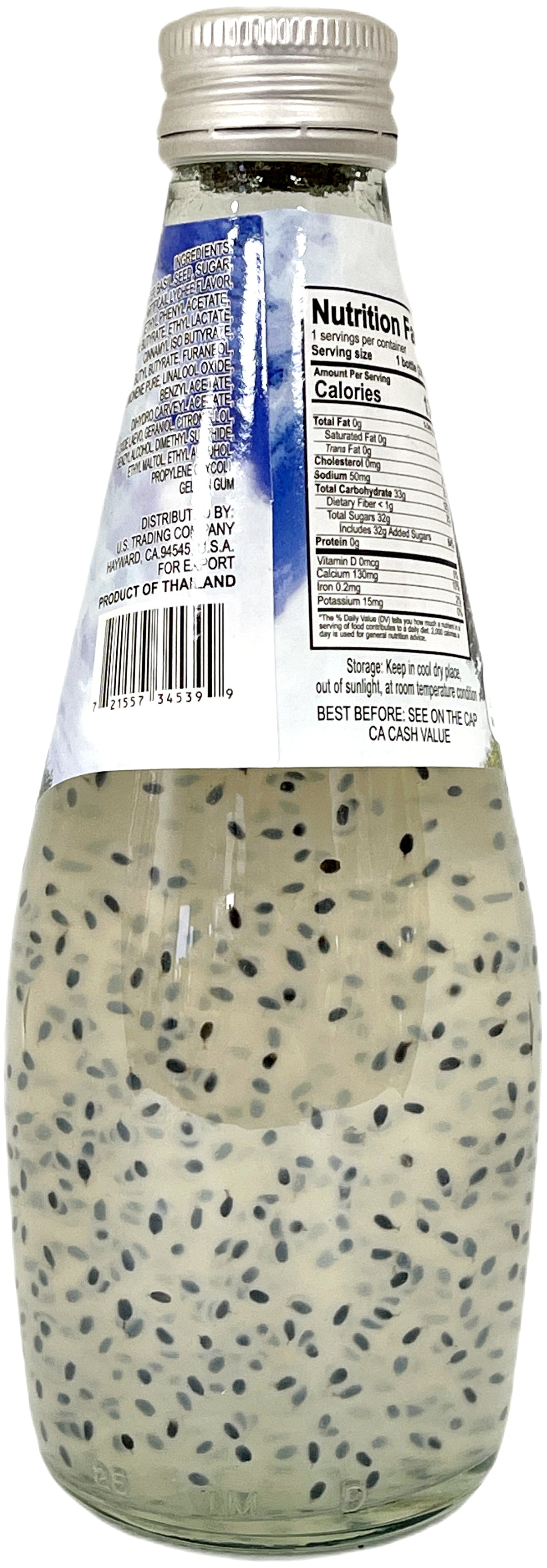HONEYBEE BASIL SEED DRINK - LYCHEE (9.8oz)