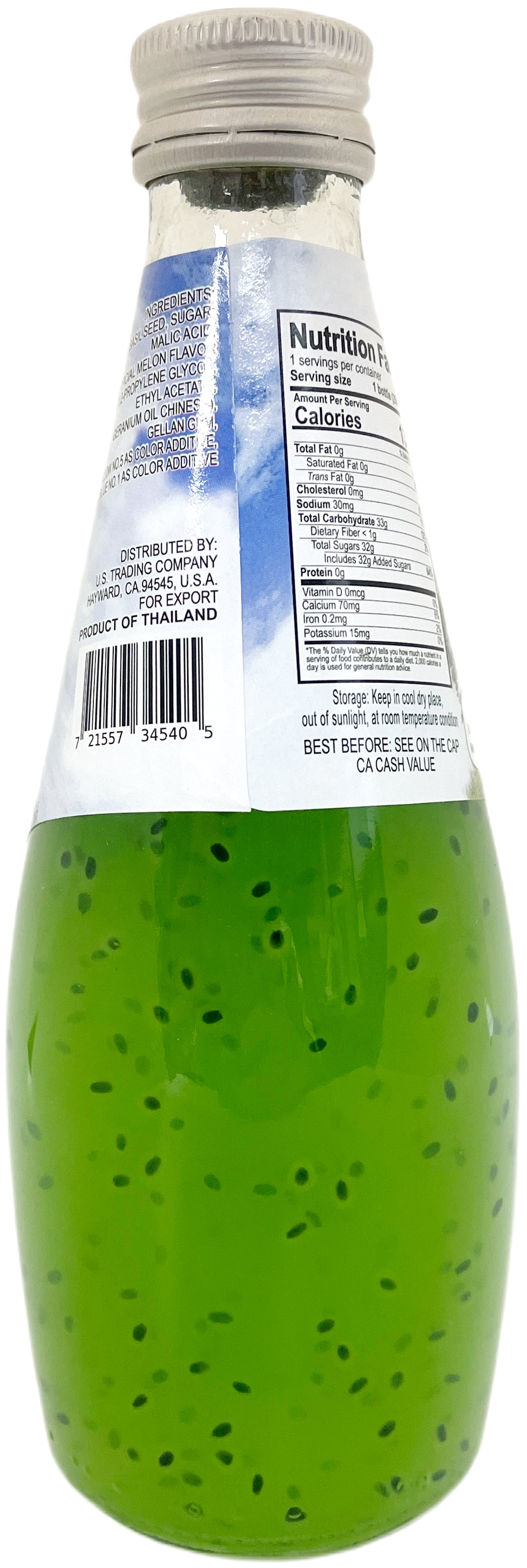 HONEYBEE BASIL SEED DRINK - MELON (9.8oz)