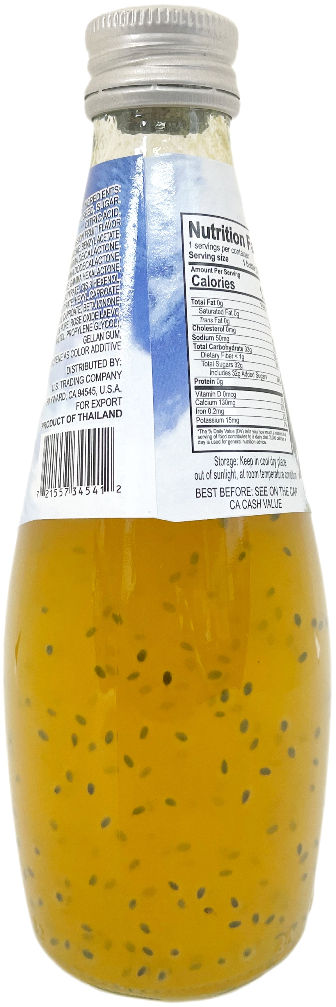 HONEYBEE BASIL SEED DRINK - PASSIONFRUIT (9.8oz)